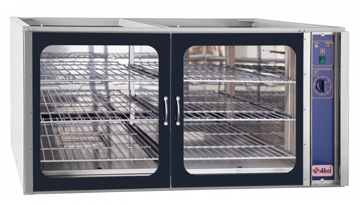 Шкаф расстоечный тепловой ШРТ-6ЭШ-01, 6 полок-решеток, стекл. дверь, част. нерж, с подставкой и крышкой, 1300x1083x650 мм